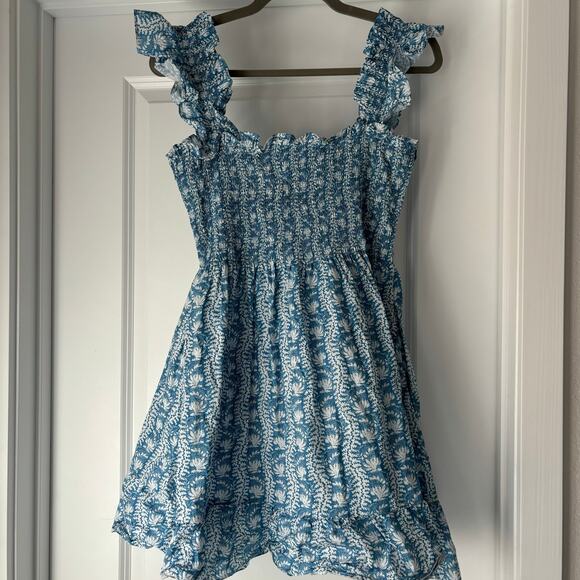 Hill House Elizabeth Nap Dress Trailing Blue Vine Print Size Large EUC - Picture 6 of 6